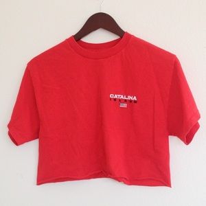jgalt/brandy melville red catalina island crop top